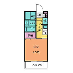 ザイテツマンション 1Kの間取図画像