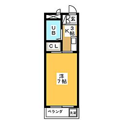 ストークハイツ 1Kの間取図画像
