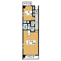 ArsaNEXT 1LDKの間取図画像