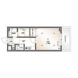 サンハイム新守山 1Kの間取図画像
