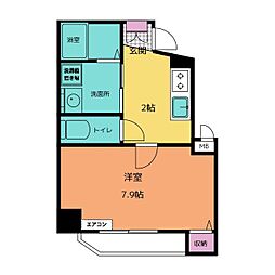グランソレイユ 1Kの間取図画像