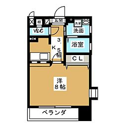 Square大曽根 1Kの間取図画像