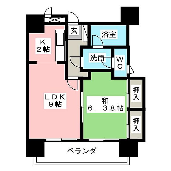 ラ・キャッスル小田井 ｜愛知県名古屋市西区中小田井１丁目(賃貸マンション1LDK・1階・42.04㎡)の写真 その2