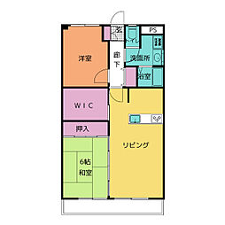 メゾンいずみ 2LDKの間取図画像