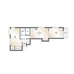 メゾン宝地 2DKの間取図画像