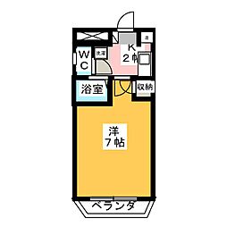 JMヒラ 1Kの間取図画像