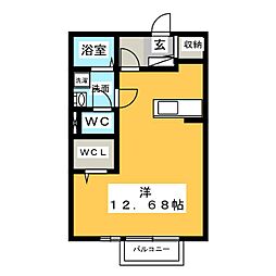 リビングタウン西枇杷島 1階ワンルームの間取り