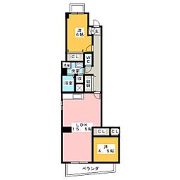 うぃる歌里 2LDKの間取図画像