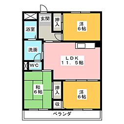 サンパーク赤城 3LDKの間取図画像