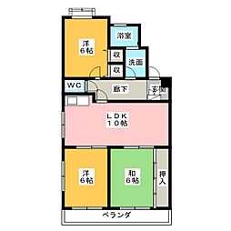 ドミール小田井B棟 3LDKの間取図画像