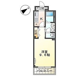 仮)西区五才美町新築マンション 1Kの間取図画像