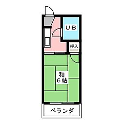 シャルムあおぎりA 1Kの間取図画像