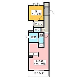 グレイシアコート市場木 1LDKの間取図画像