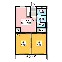 サンドピアリス 2LDKの間取図画像