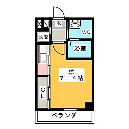 L.V.R飛翔 ワンルームの間取図画像