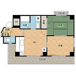 ミカドハイツ 2DKの間取図画像
