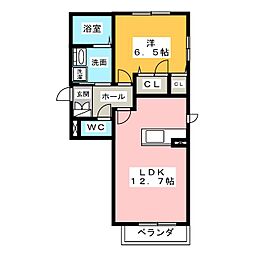 シャルマン市場木 1LDKの間取図画像
