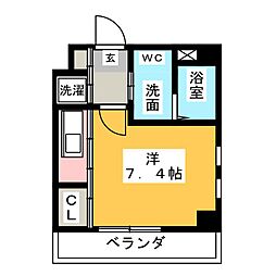 L.V.R飛翔 ワンルームの間取図画像