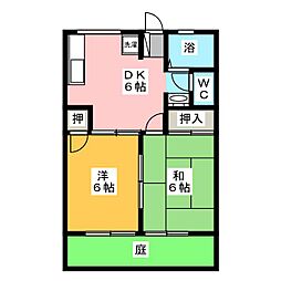 オリエントハイツ 2DKの間取図画像