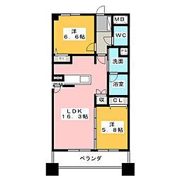 THEPARKTOKINOTERRACE 2LDKの間取図画像
