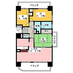 パークシティ上小田井スカイコート 3LDKの間取図画像