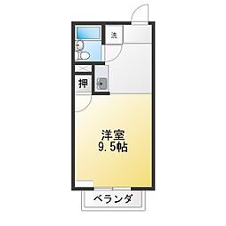パールハイツ 1Kの間取図画像