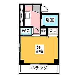 ヴィーブル浮野 1Kの間取図画像