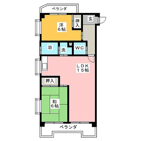 ヒルサイド猫洞 ｜愛知県名古屋市千種区猫洞通２丁目(賃貸マンション2LDK・3階・61.37㎡)の写真 その2