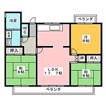 中部東山荘　北館  ｜ 愛知県名古屋市千種区東山元町２丁目（賃貸マンション3LDK・2階・76.00㎡） その2