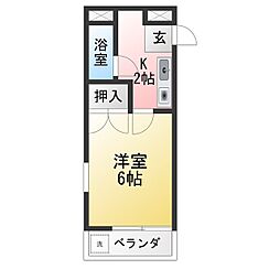 アッツ千代田橋ハイツ 1Kの間取図画像