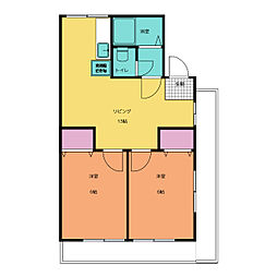 リアライズ自由が丘 2LDKの間取図画像