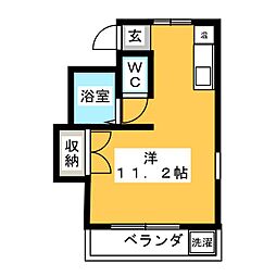 ブラウ・シュピーゲル ワンルームの間取図画像