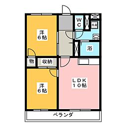 グリーンエミナンス唐山 2LDKの間取図画像