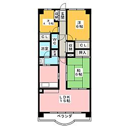 クレストヒルズ東山 3LDKの間取図画像