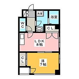 Fビル東山 1LDKの間取図画像