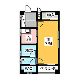 セリーヌ覚王山 1Kの間取図画像