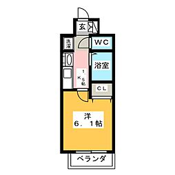 プレサンス覚王山D-Style2 1Kの間取図画像