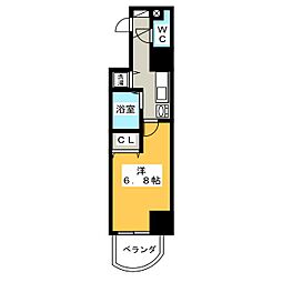 プレサンス覚王山D-Style2 1Kの間取図画像
