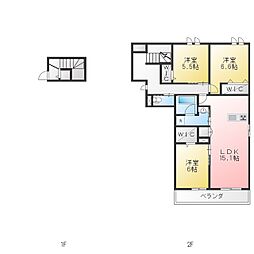 グリーンタウン赤坂 3LDKの間取図画像