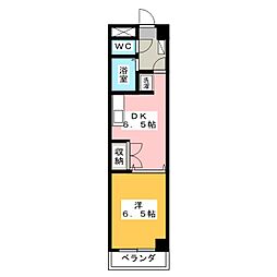 グロリアス本山 1DKの間取図画像