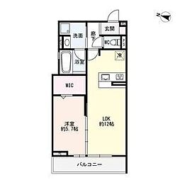 名古屋市千種区四谷通3丁目アパート 1LDKの間取図画像