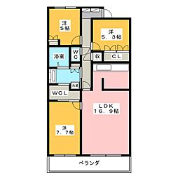 プライムメゾン富士見台 3LDKの間取図画像