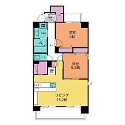 RAXA覚王山 2LDKの間取図画像