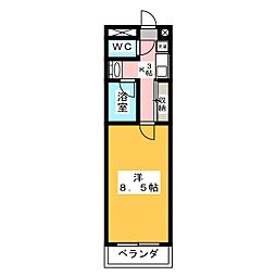 ヒルズ・オザワ 1Kの間取図画像
