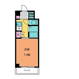 グリーンエミナンス東山 1Kの間取図画像