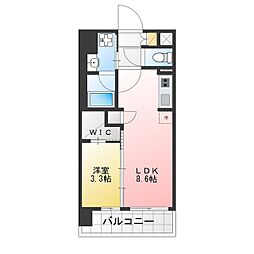 プレサンスレイズ茶屋ヶ坂 1LDKの間取図画像