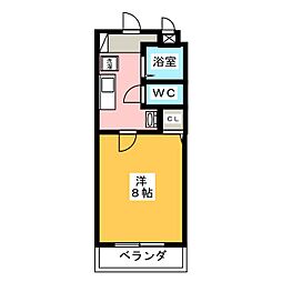 ラフィネ四ッ谷 1Kの間取図画像