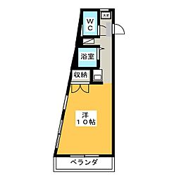 レジデンス本山 1Kの間取図画像