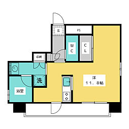 Ｓｕｇａｒ　Ｈｉｌｌｓ　Ｃｈｉｋｕｓａ 10階ワンルームの間取り