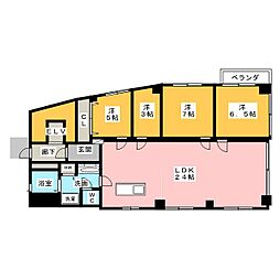 ハイウッド栄 6階4LDKの間取り